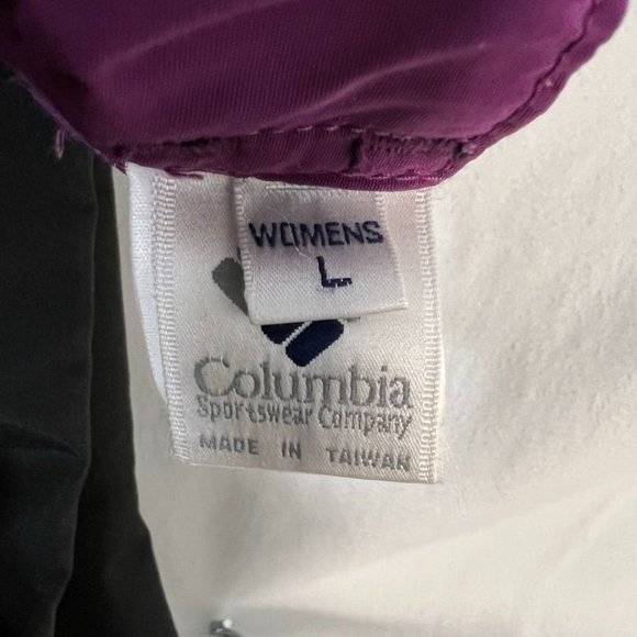 COLUMBIA Black Purple Reversible Ski Pants Snowboard SIDE ZIP Women Large - Picture 3 of 11